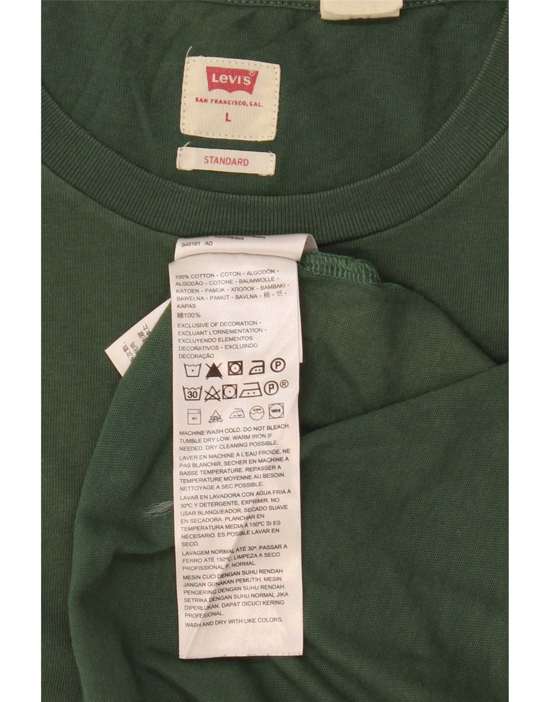 Tricou Levi's Standard Fit pentru bărbați Top mare din bumbac verde