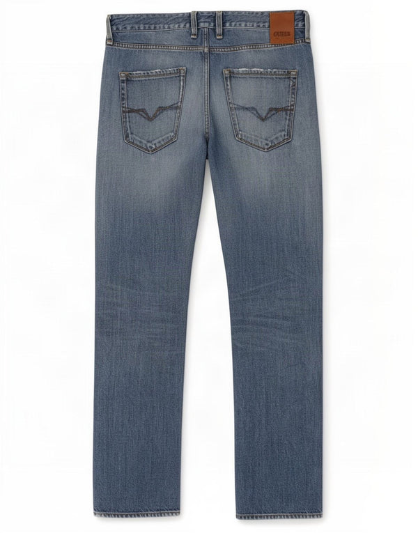 Guess Guess Vermont Distressed Slim Tapered Jeans W31 L32 Blue Bumbac