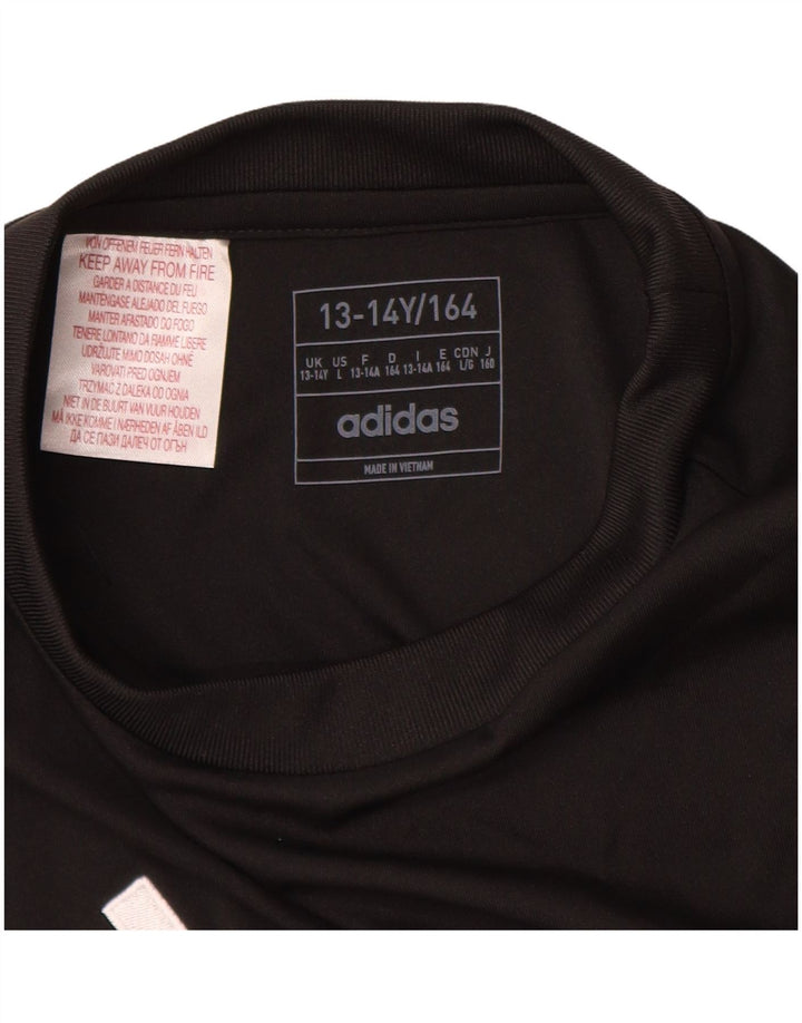 Tricou ADIDAS Aeroready pentru baieti Top 13-14 ani poliester negru