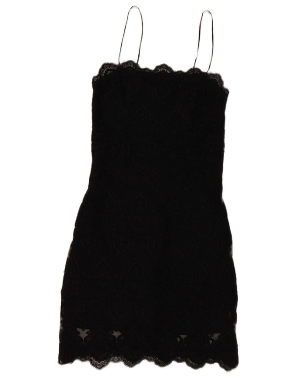 Topshop Rochie Teacă fără mâneci pentru femei UK 6 XS Negru Floral