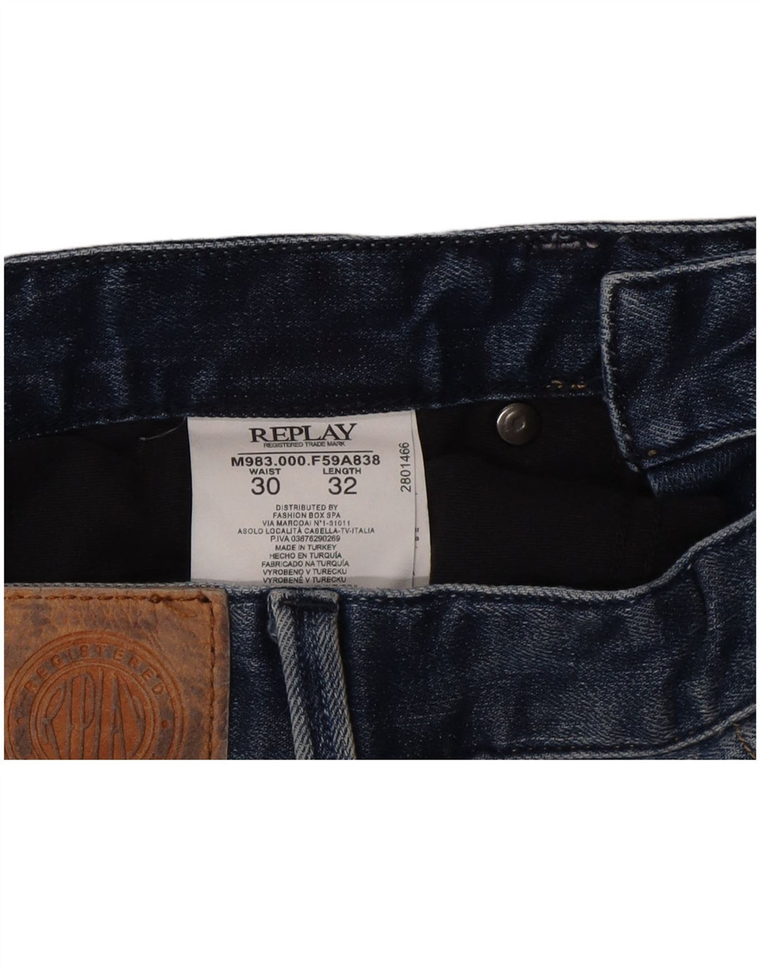 Replay blugi slim pentru bărbați W30 L32 bumbac bleumarin