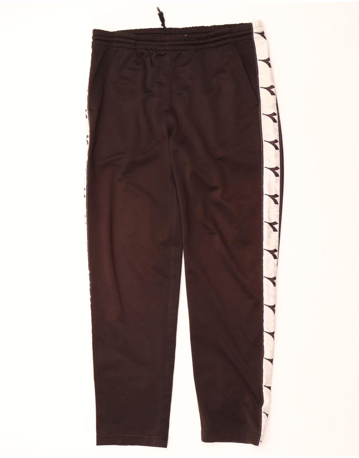 Pantaloni de trening grafic Diadora pentru bărbați, mari, negru, poliester color bloc