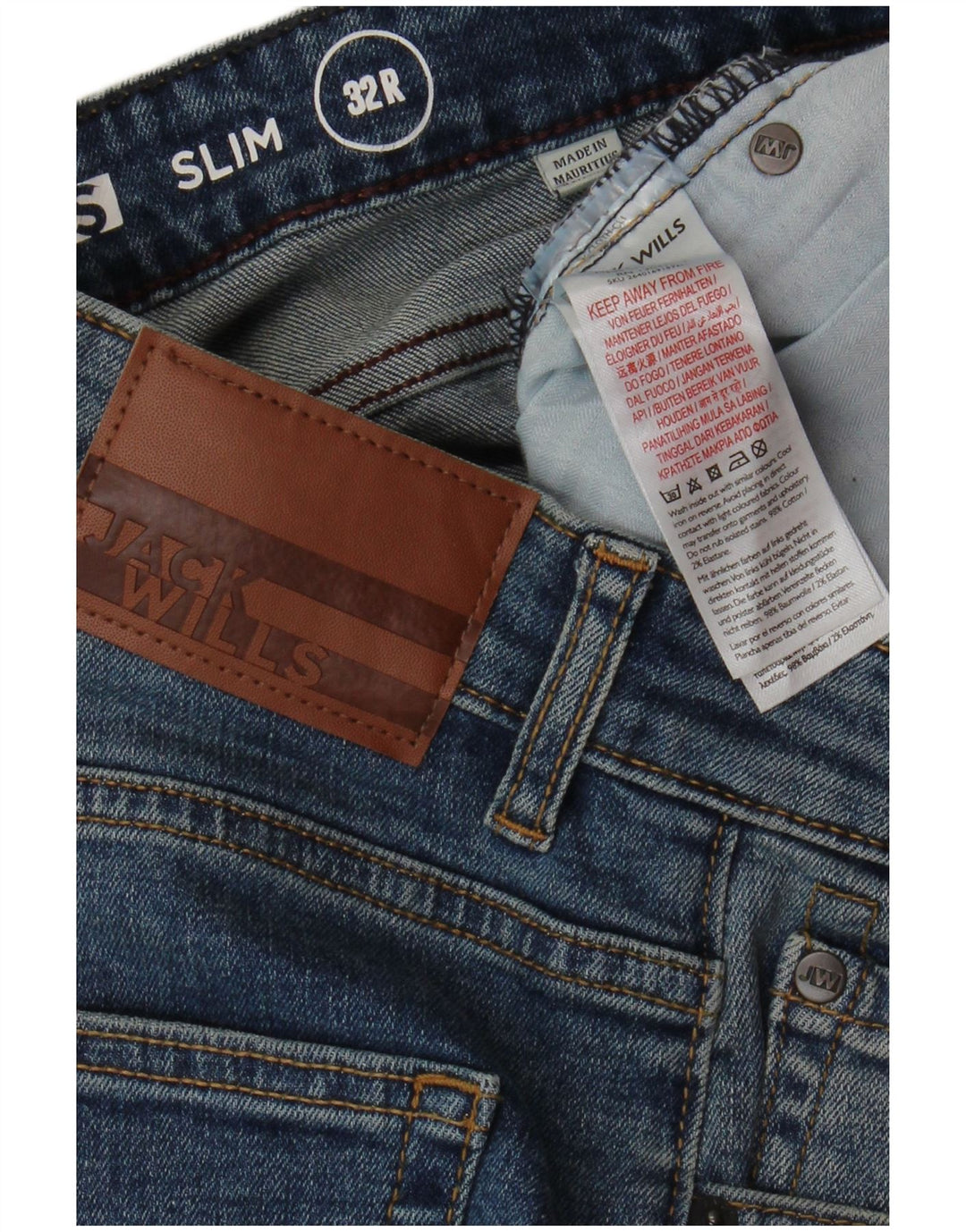 JACK WILLS Blugi slim pentru bărbați W32 L32 Bumbac albastru