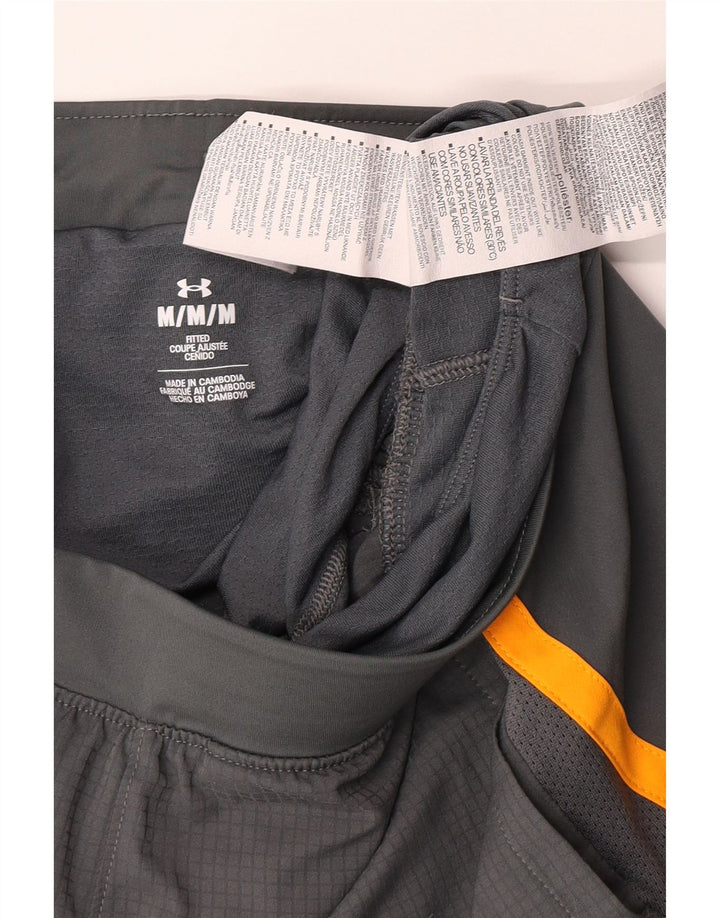 Pantaloni scurți sport grafic Under Armour pentru bărbați, gri mediu, poliester color bloc