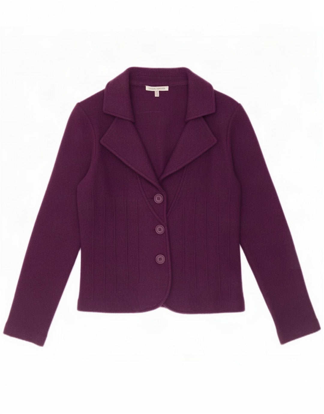 Jachetă blazer pentru femei Laura Ashley cu 3 nasturi UK 12 Lână de miel violet mediu