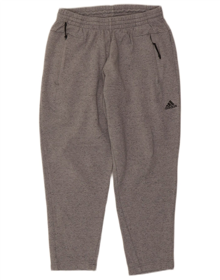 Pantaloni de trening Adidas pentru bărbați, bumbac cu pete gri medii