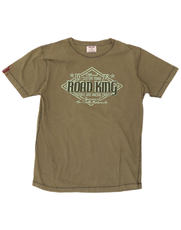 Tricou grafic Jack & Jones pentru bărbați Top XL Kaki Bumbac