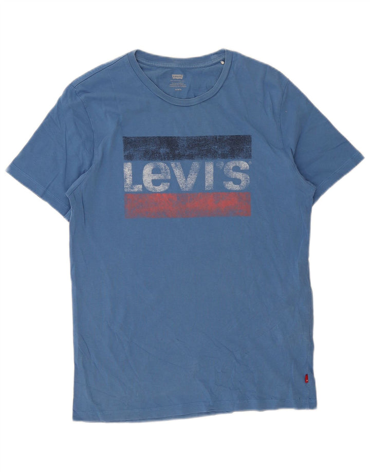 Tricou cu grafic Levi's pentru bărbați Top din bumbac albastru mediu