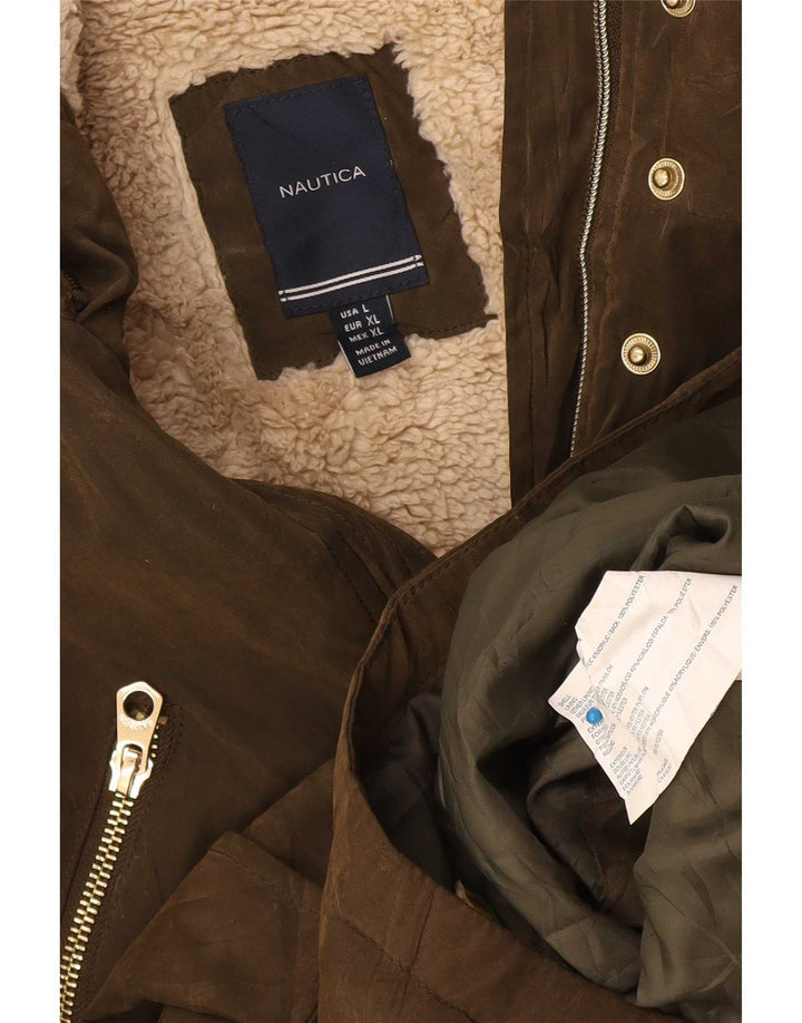 Jachetă Parka Nautica pentru femei Sherpa UK 16 Poliester kaki mare