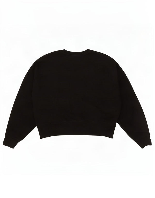 Pulover supradimensionat pentru femei Adidas UK 10 Bumbac negru mic