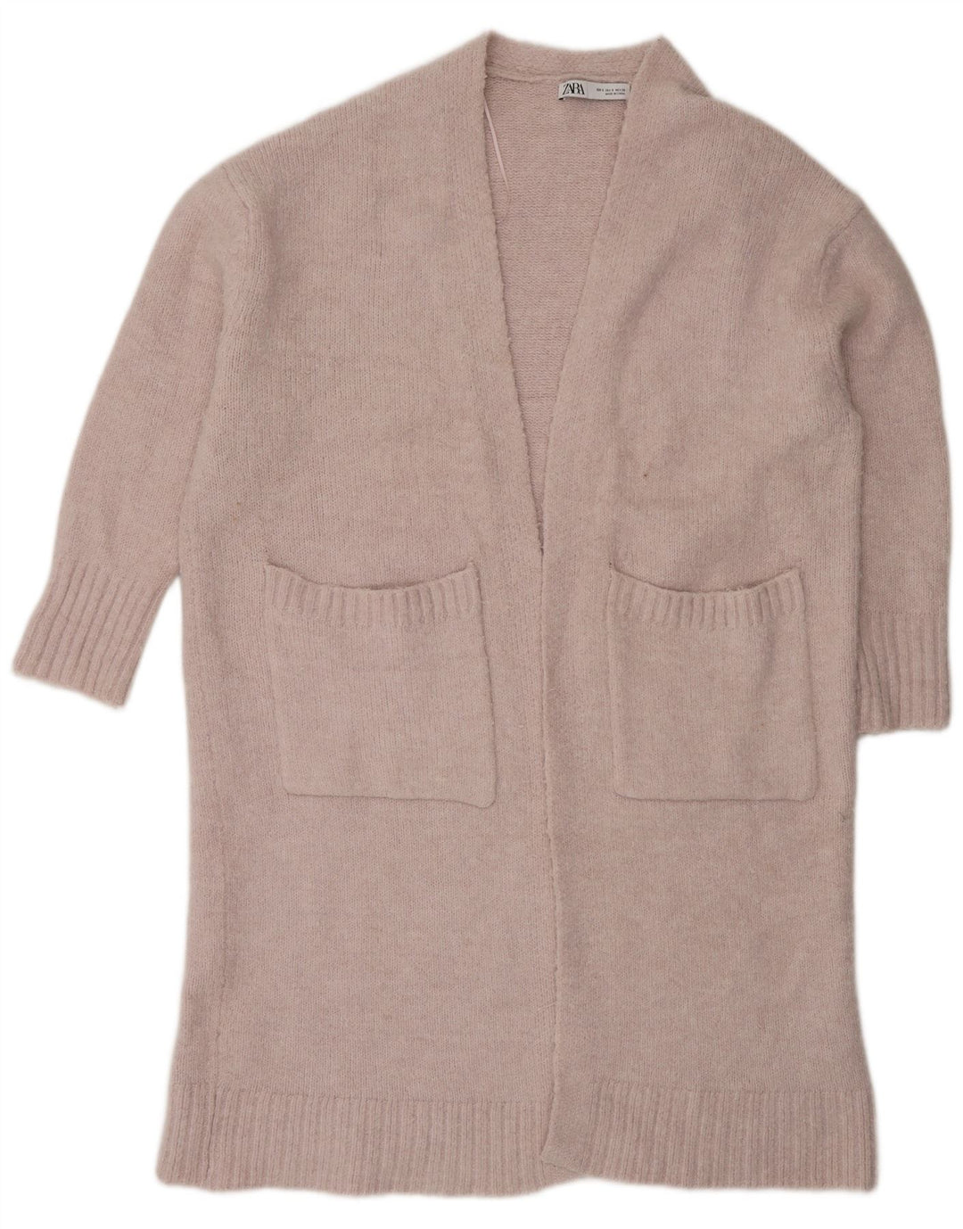 Pulover cardigan supradimensionat pentru femei Zara UK 10 Poliester roz mic