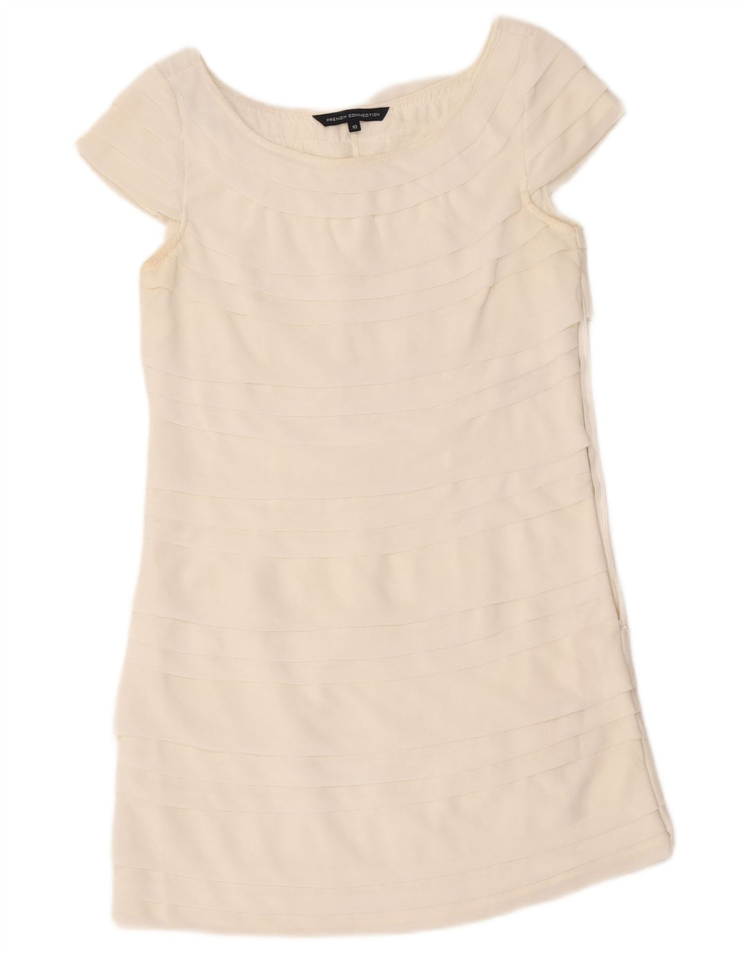 Rochie cu etaje pentru femei French Connection UK 10 Poliester alb mic