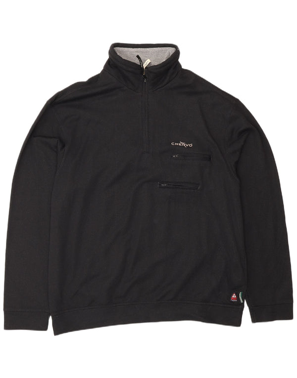 Pulover pentru bărbați Chervo, cu fermoar și gât, IT 58 3XL Poliamidă neagră