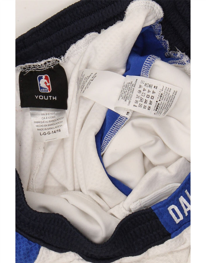Pantaloni scurți sport NBA Dallas Mavericks pentru băieți 14-15 ani, mari, alb, color block