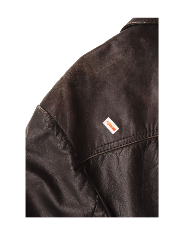 VINTAGE Mens Leather Jacket UK 38 Medium Black Vintage Vintage and Second-Hand Vintage from Messina Hembry 