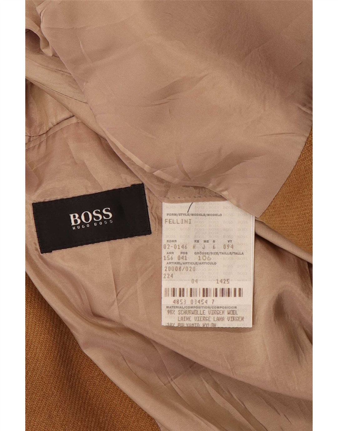 Jachetă blazer pentru bărbați Hugo Boss cu 3 nasturi UK 42 XL Lână bej