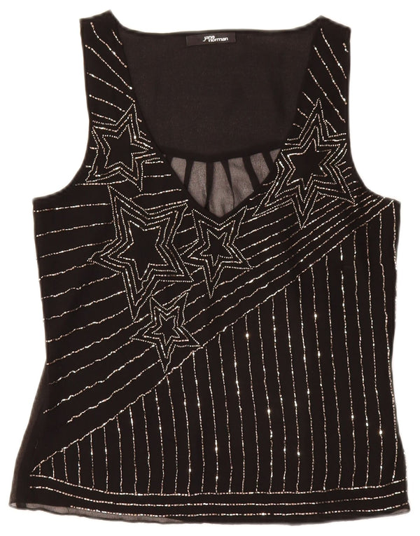 Top bluză fără mâneci pentru femei JANE NORMAN UK 8 mic cu dungi negre