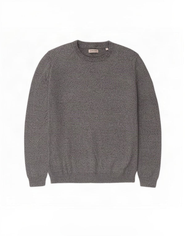 Pulover Jack & Jones pentru bărbați cu gât roșu, XL, bumbac cu pete gri