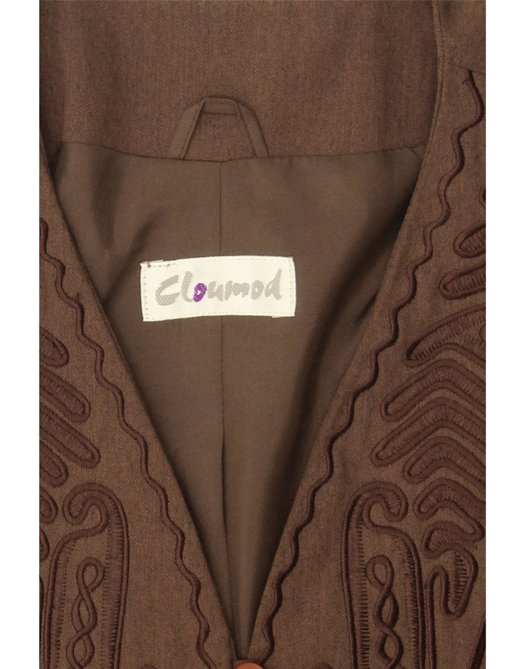 VINTAGE Womens Longline 9 Button Blazer Jacket EU 36 Small Brown Polyester Vintage Vintage and Second-Hand Vintage from Messina Hembry 