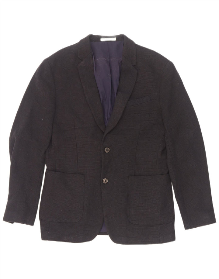 Blazer pentru bărbați Zara cu 2 nasturi EU 52 Poliester mare bleumarin