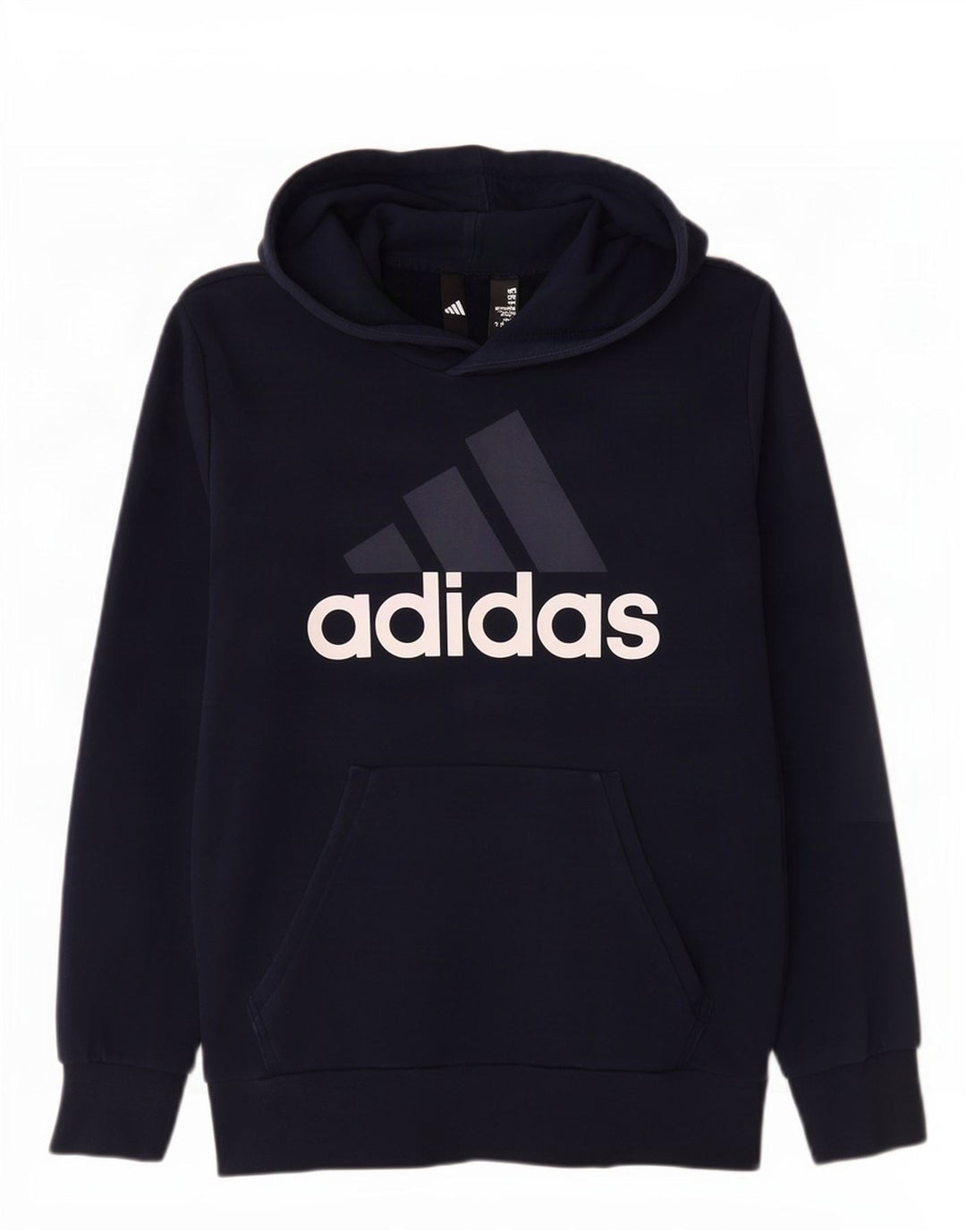 Pulover cu glugă cu grafic pentru bărbați Adidas, bumbac mediu albastru bleumarin