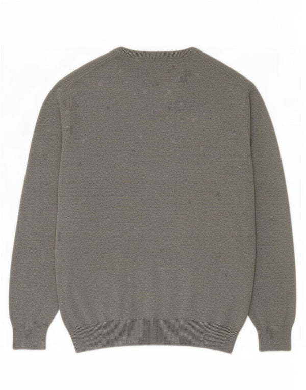 J. Crew Pulover cu decolteu în V pentru bărbați, bumbac gri 2XL