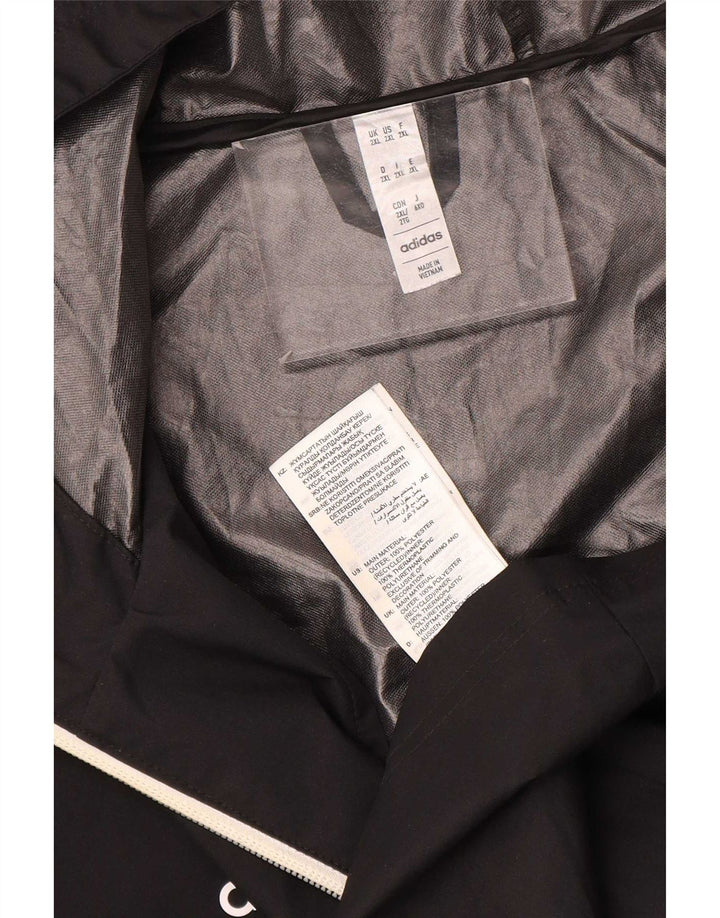 Jachetă de ploaie cu glugă Adidas pentru bărbați UK 44 2XL Poliester negru