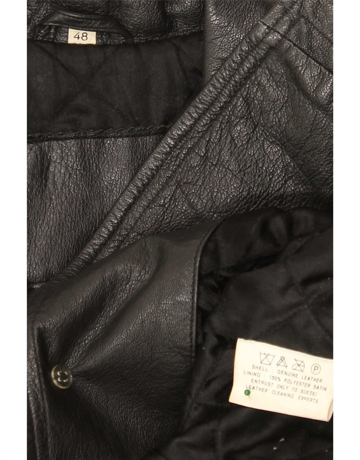 Palton din piele vintage pentru femei IT 48 XL negru