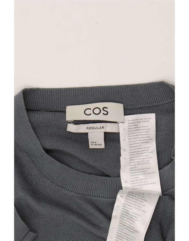 Cos Bărbați Regular Tricou Top Medium Blue Silk
