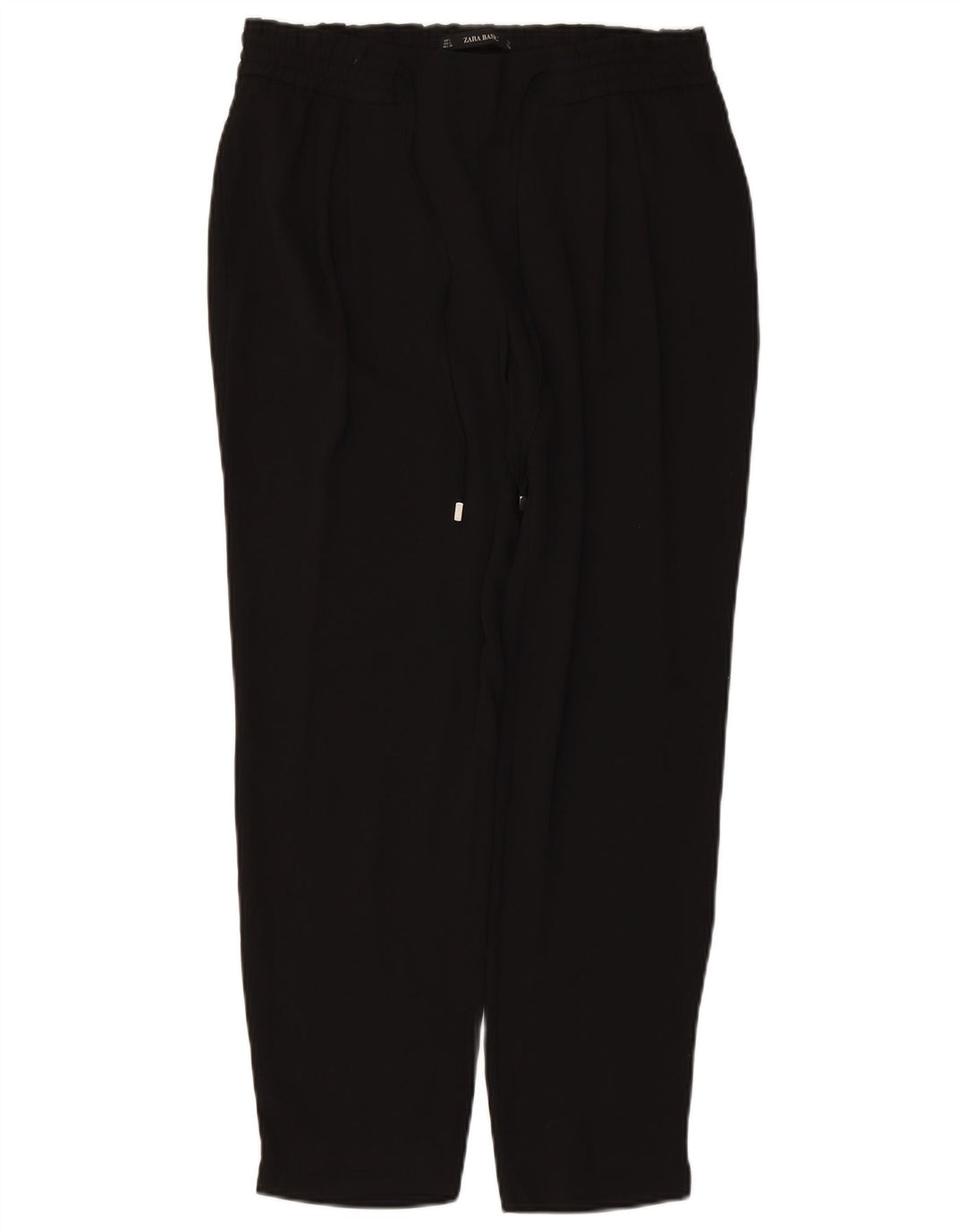 Pantaloni tăiați conici pentru femei cu talie înaltă ZARA UK 16 Large W34 L27 Negru