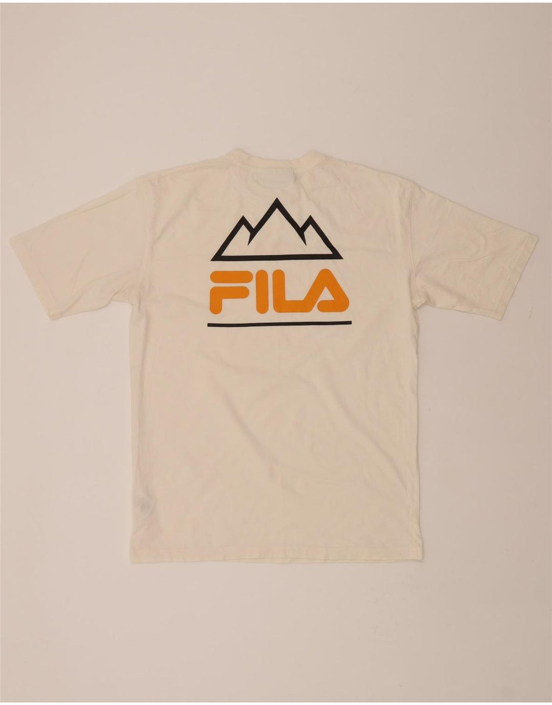 FILA Mens Graphic T-Shirt Top Small Off White Cotton Vintage Fila and Second-Hand Fila from Messina Hembry 