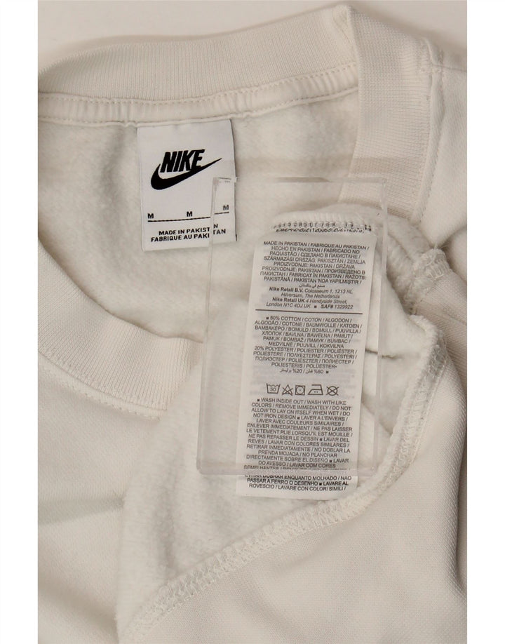 Pulover oversized crop Nike pentru femei UK 14 Bumbac alb mediu