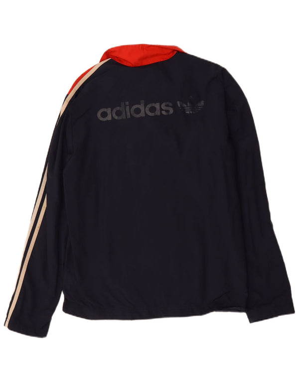 Jachetă de top pentru trening cu grafică Adidas pentru bărbați, albastru mic, color block