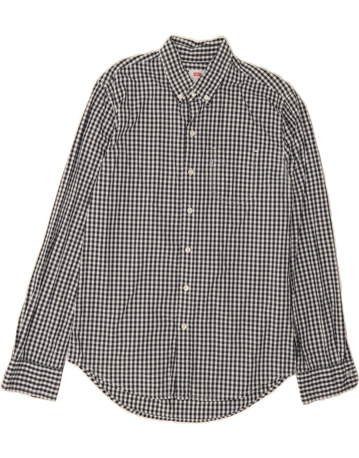 LEVI'S Mens Shirt Medium Black Gingham Cotton Vintage Levi's and Second-Hand Levi's from Messina Hembry 