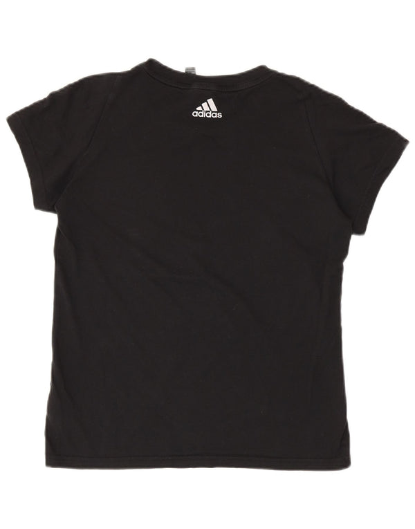 ADIDAS Womens Graphic T-Shirt Top UK 8/10 Small Black Cotton