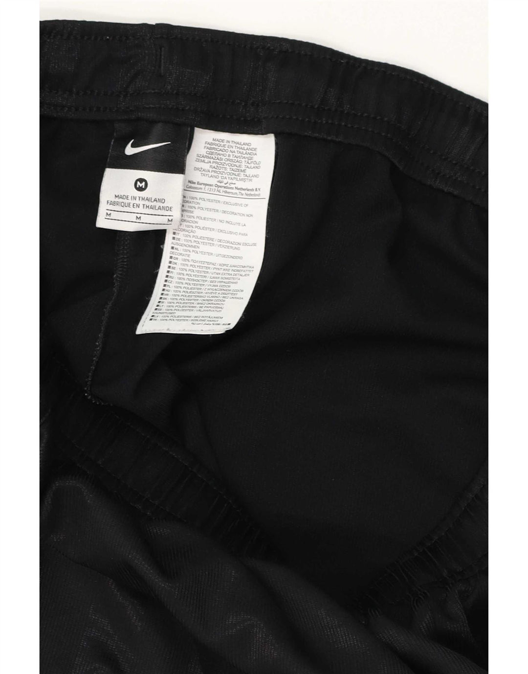 Pantaloni scurți sport Nike pentru bărbați, poliester cu dungi medii, negre