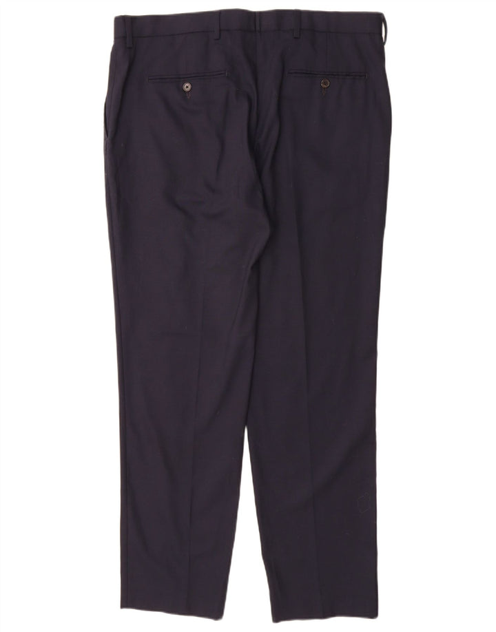 Pantaloni chino drepți pentru bărbați Marks & Spencer L36 L31 Lână bleumarin