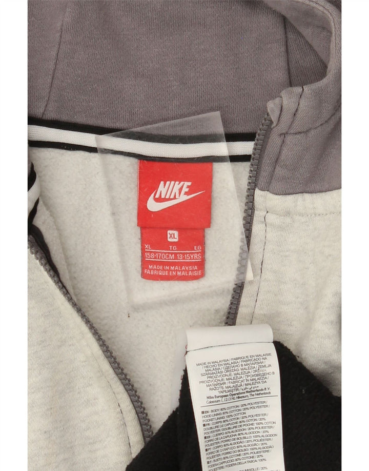 Pulover NIKE Air Graphic pentru băieți, cu fermoar, 13-14 ani, XL, negru, bloc de culoare