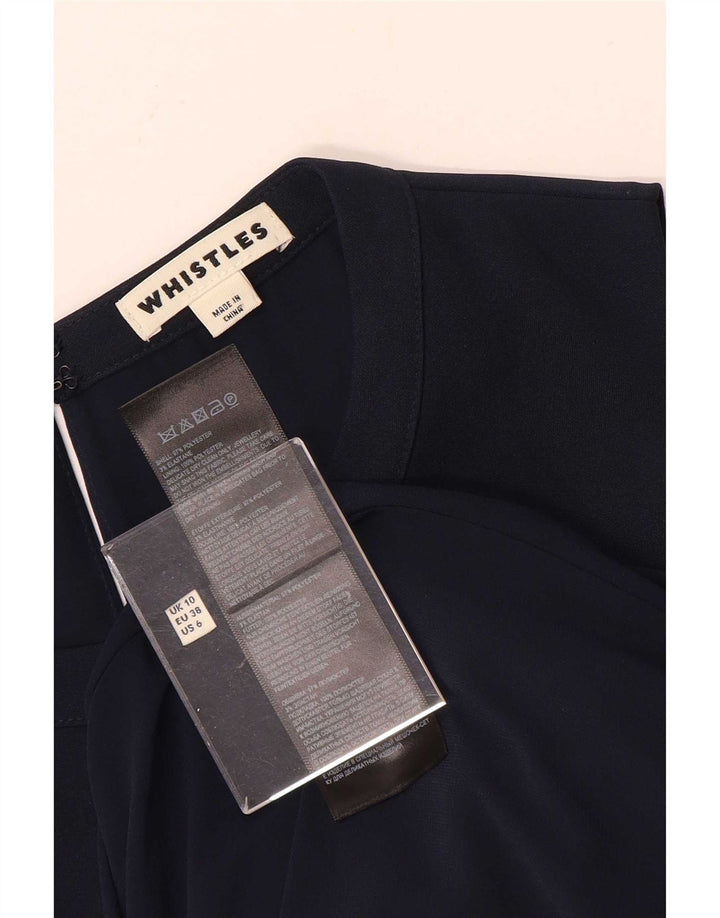 Whistles Rochie pentru femei cu umăr dezactivat UK 10 Poliester bleumarin mic