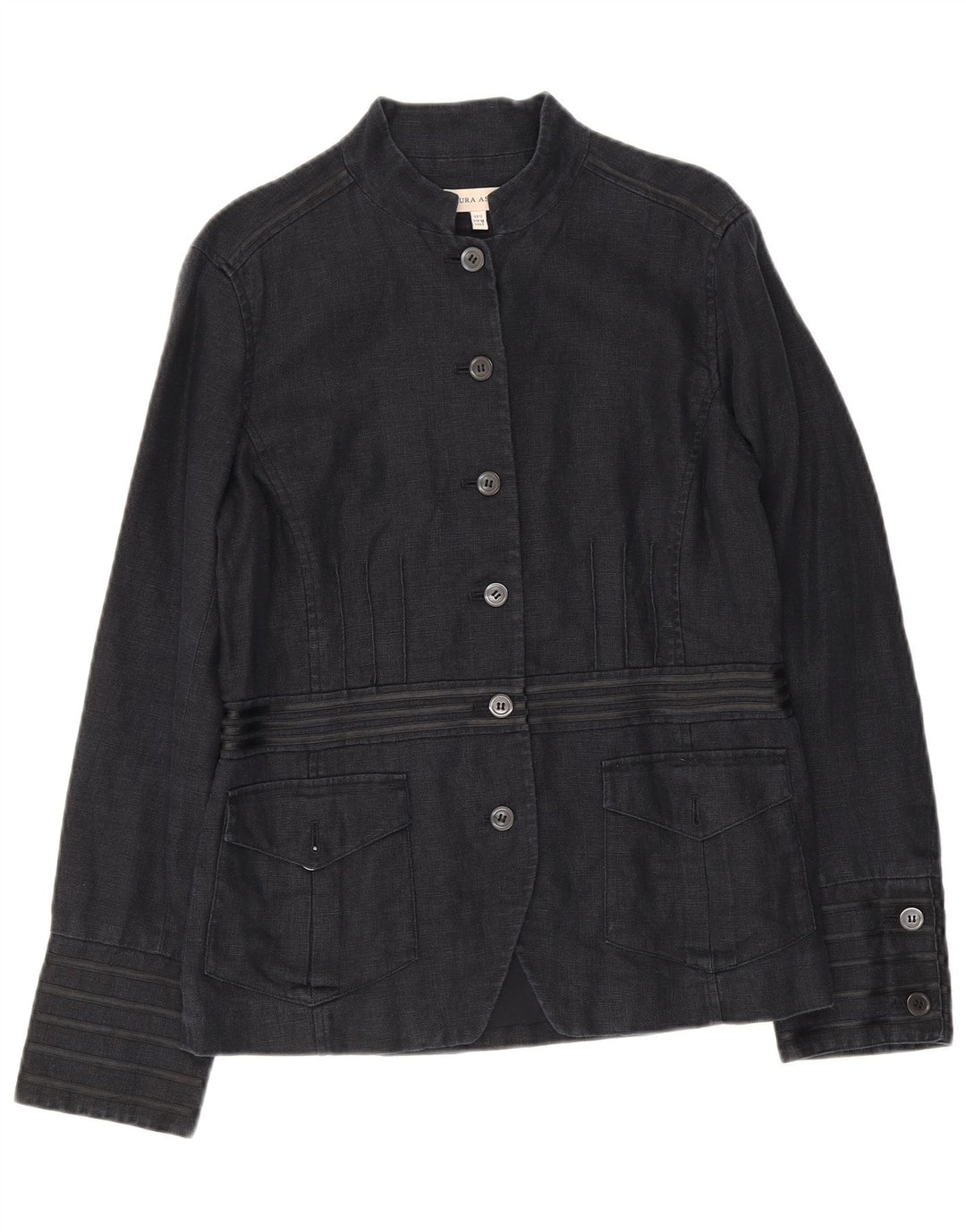 Jachetă blazer militară cu 6 nasturi pentru femei Laura Ashley UK 12 Medium Bleumarin