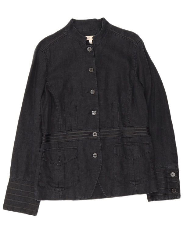 Jachetă blazer militară cu 6 nasturi pentru femei Laura Ashley UK 12 Medium Bleumarin