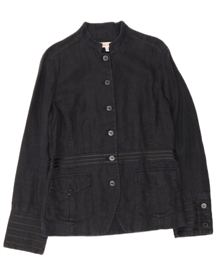 Jachetă blazer militară cu 6 nasturi pentru femei Laura Ashley UK 12 Medium Bleumarin