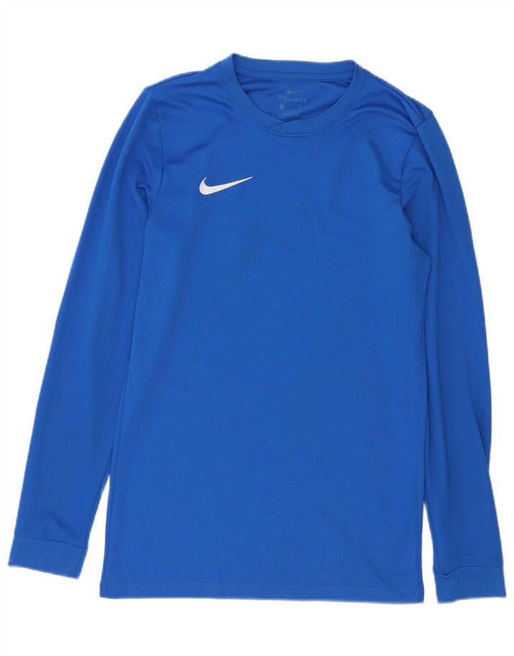 Nike Dri Fit Top cu mânecă lungă pentru bărbați, poliester albastru mic