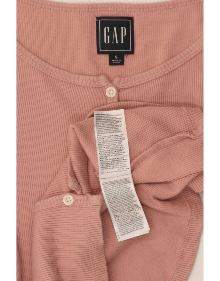 Crop Top pentru femei Gap cu mânecă lungă UK 8 mic bumbac roz