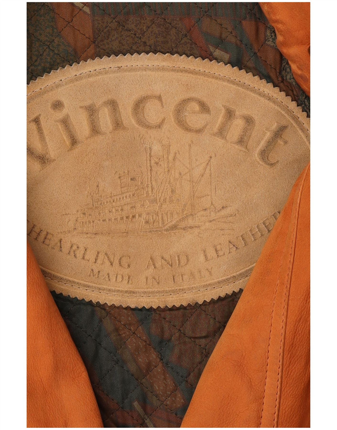 VINCENT Mens Leather Coat UK 42 XL Beige Leather