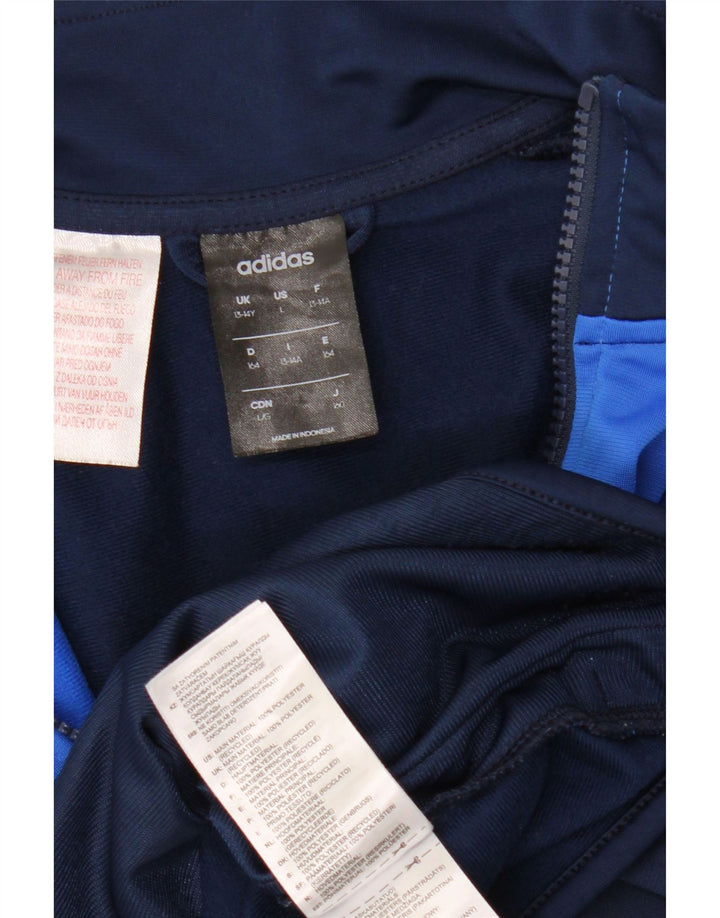 Jachetă de trening pentru băieți ADIDAS 13-14 ani, albastru bleumarin, color block