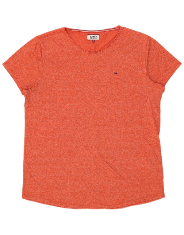 Tricou pentru bărbați Tommy Hilfiger Top 2XL Portocaliu bumbac cu pete