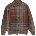 Pulover Cardigan Vintage pentru bărbați IT 52 Lână cu carouri, multicoloră, mare