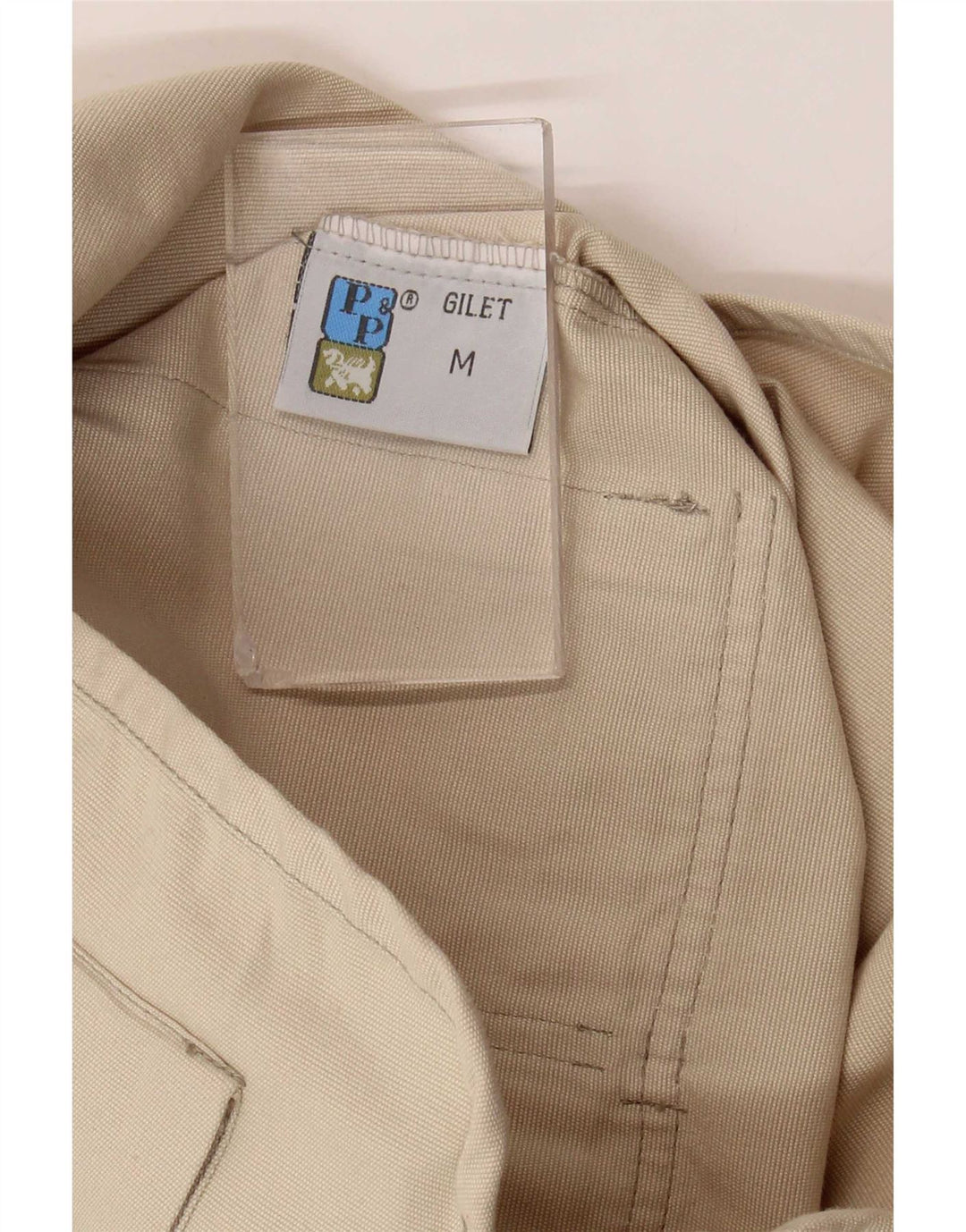 Gilet utilitar vintage pentru femei UK 14 Medium Beige Bumbac