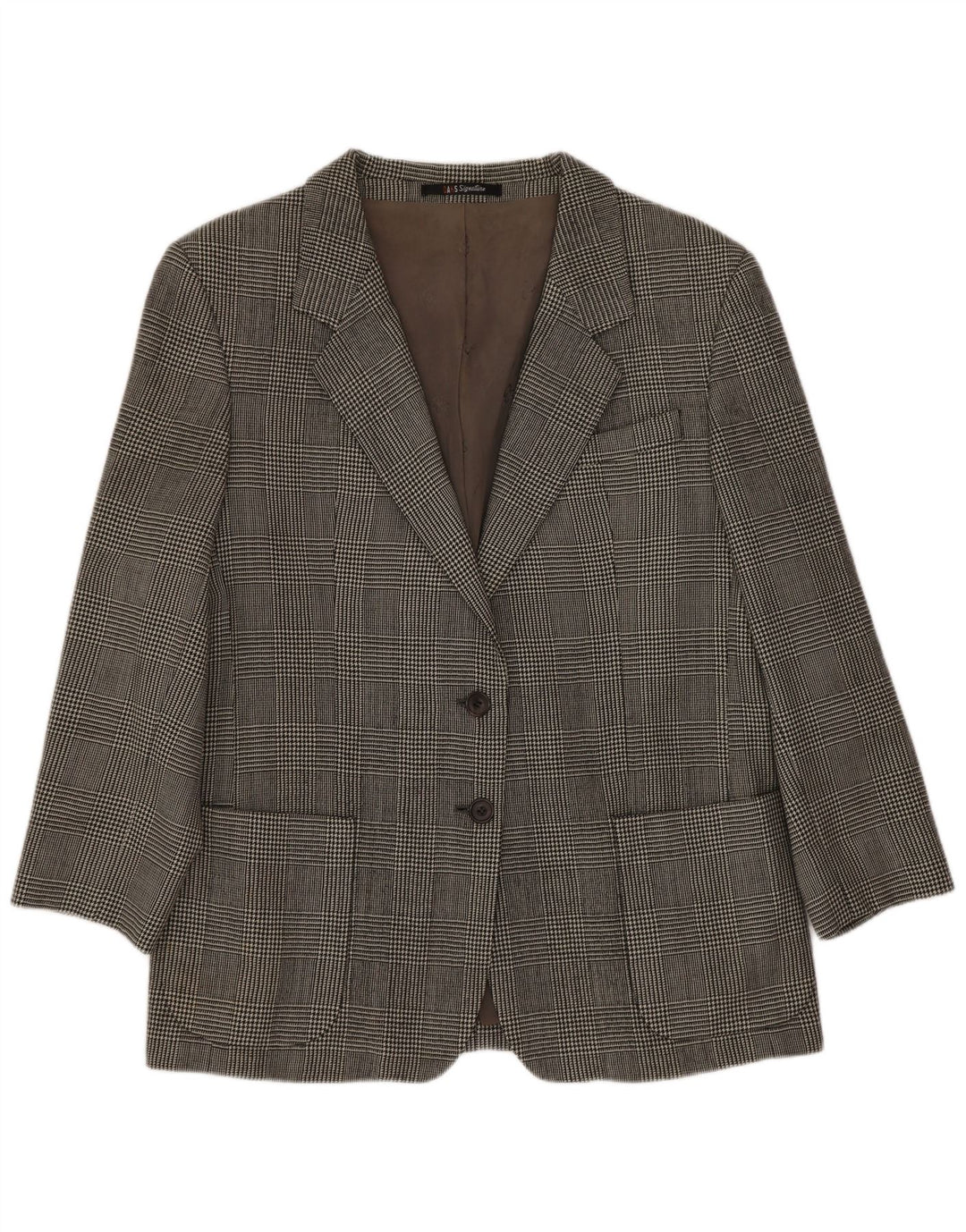 Sacou blazer pentru femei Dack's cu 2 nasturi UK 14 Medium Gri Houndstooth Classic